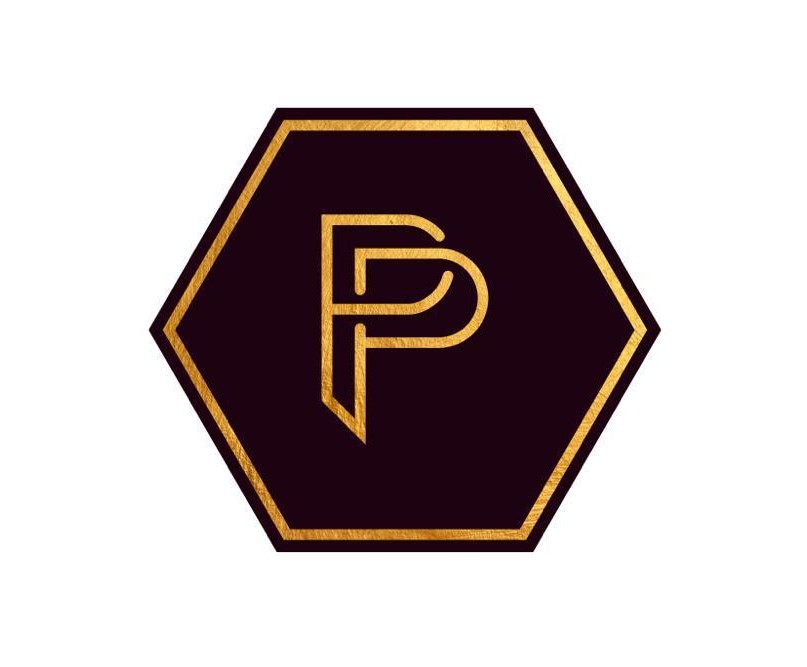 Paribito brand logo in gold hexagon shape